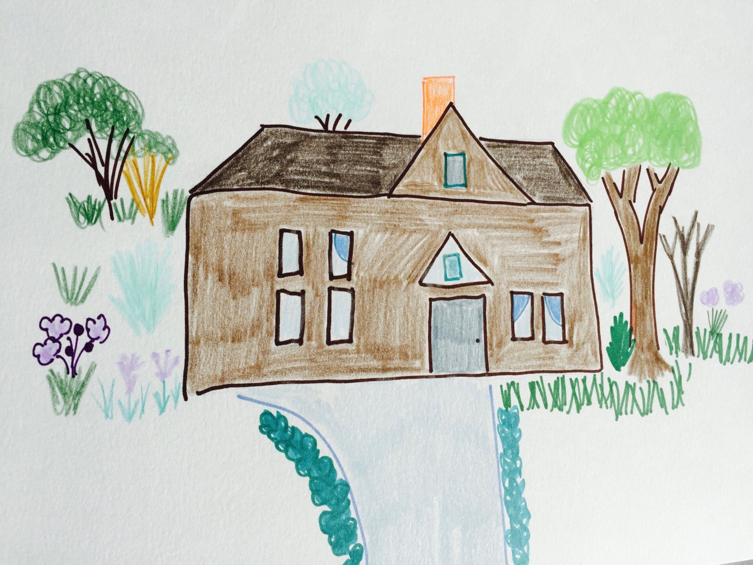 Louisa May Alcott Homestead Cartoon Art Illustration | Etsy