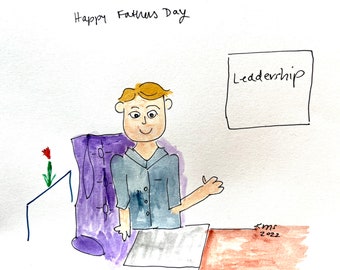 Happy Father’s Day card, executive leader ship, lilymoonsigns