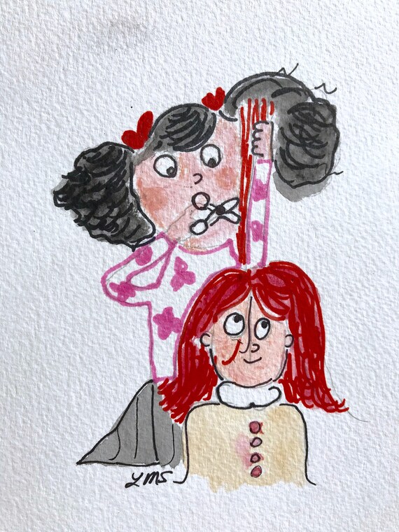 Great Haircut Bad Haircut Greeting Card Ready To Ship Folk Etsy