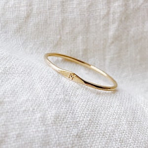 MICRO SIGNET GOLD ring, custom initial gold ring, solid 14k gold ring, minimalist monogram gold ring, custom letter ring, gift for her