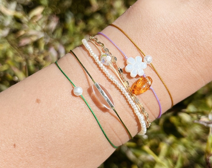 Pearl Cord Bracelet: Adjustable Friendship Jewelry Gift