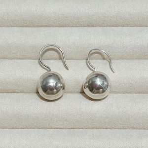 Sterling Silver Ball Drop Earrings: Minimalist Gumdrop Style