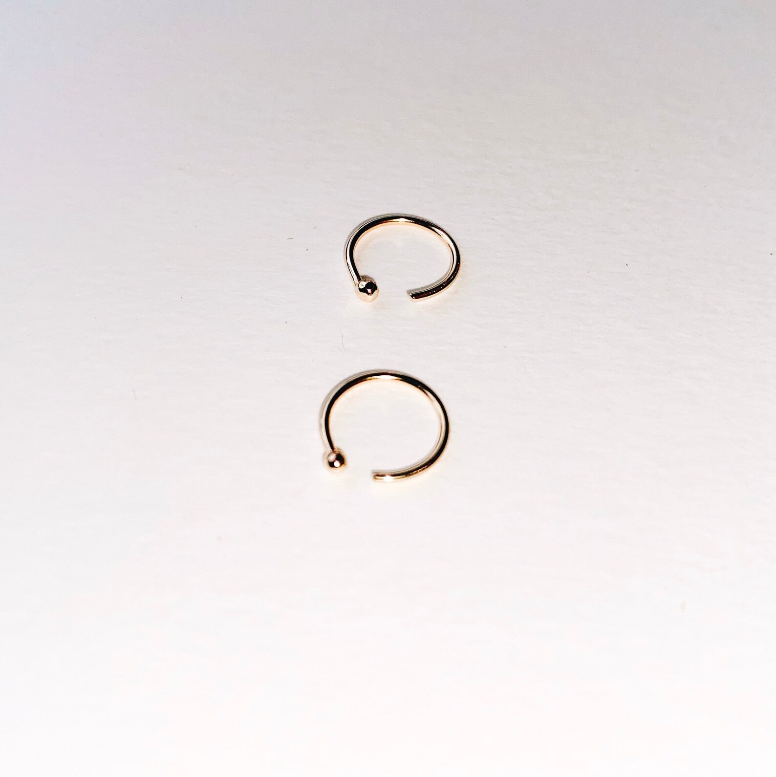 14K Solid Gold Baby Huggie Hoop Earrings – Small Tubular Hoops, Snap Closure