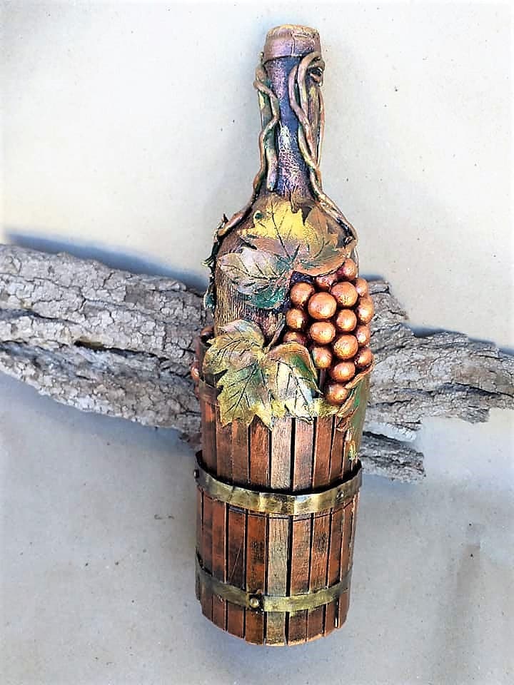 Handpainted wine bottle art LIQUOR STORE Decor bottles table Etsy