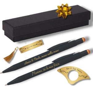 Penna personalizzata con nome incisa al laser – Elegante penna in metallo con confezione regalo – Laurea, maestra, uomo o donna