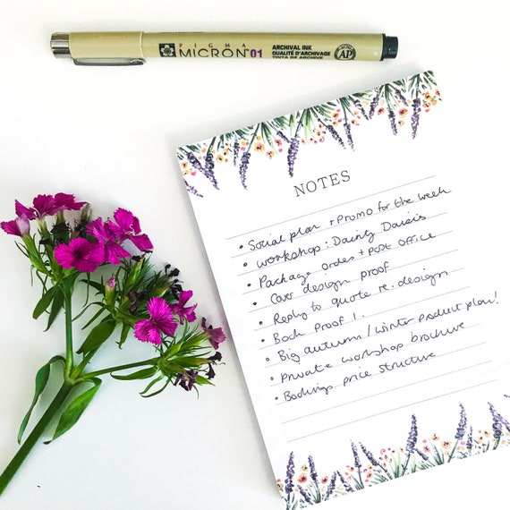 Lavender Notepad | A6 To Do List - great for list making, wedding planning and organisation!