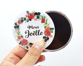 Magnet frigo 7.5 cm personnalisé en métal avec texte de votre choix