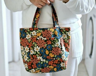 Petit sac cabas tissu fleuri