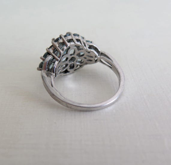 Cluster Ring Vintage Solid Sterling Silver 925 Sk… - image 10