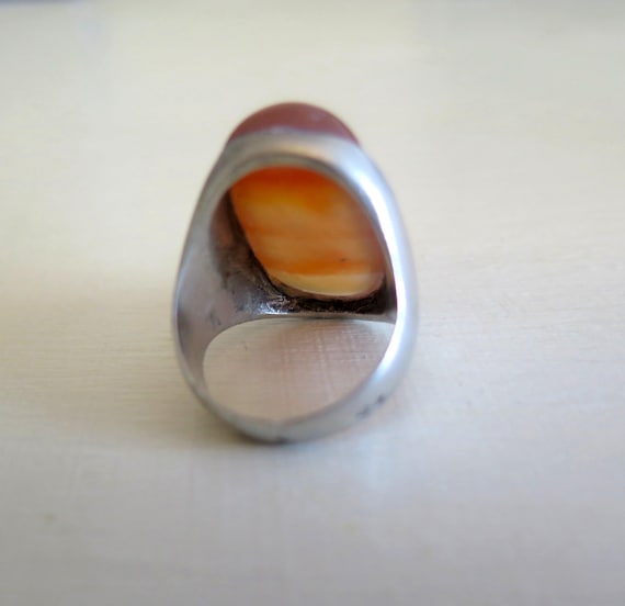 Solid Sterling Silver Hallmarked Large Bezel Set … - image 5