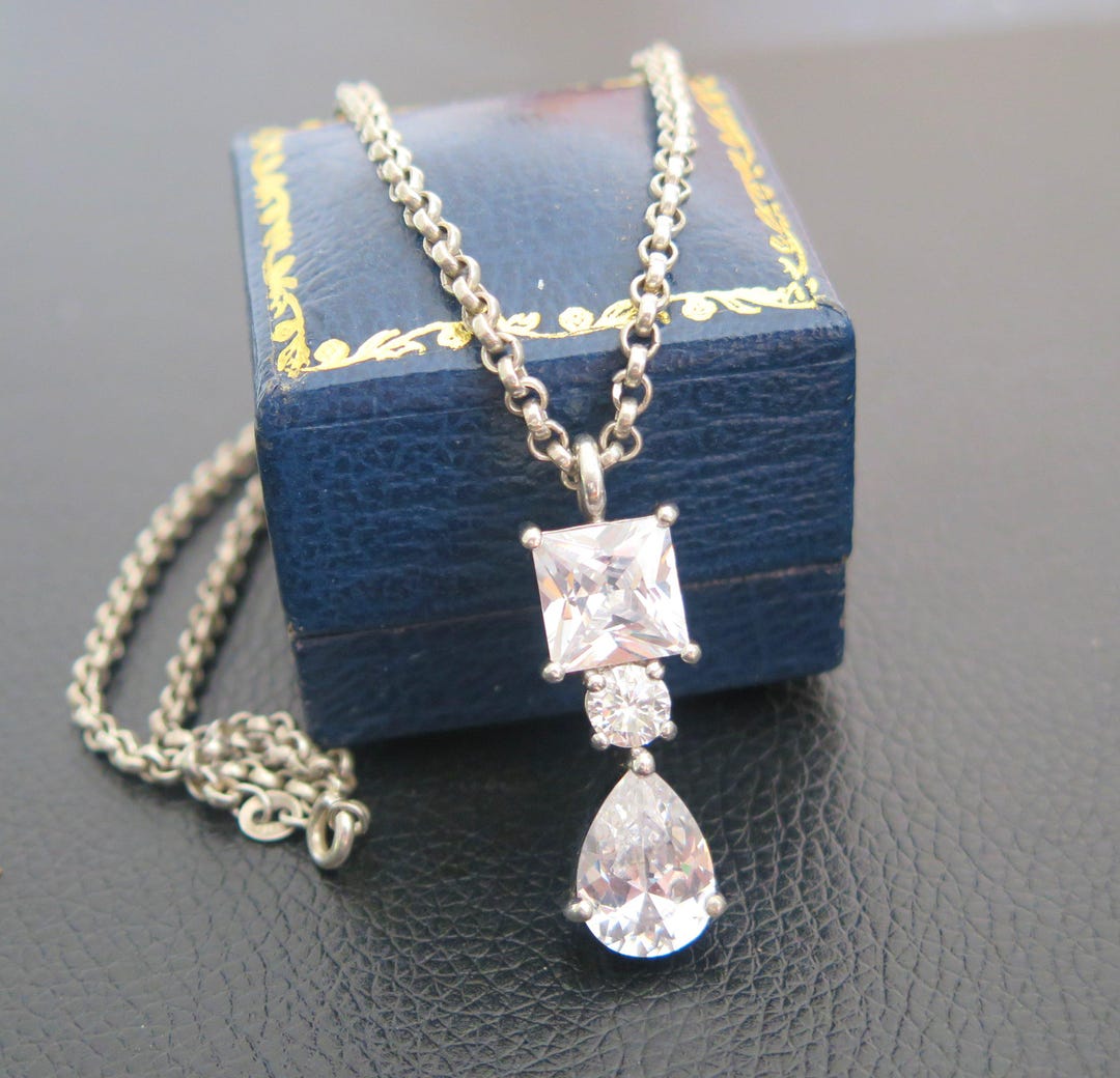 Vintage Pendant Necklace Heavy 20g Sterling Silver Rolo Chain & Solid ...