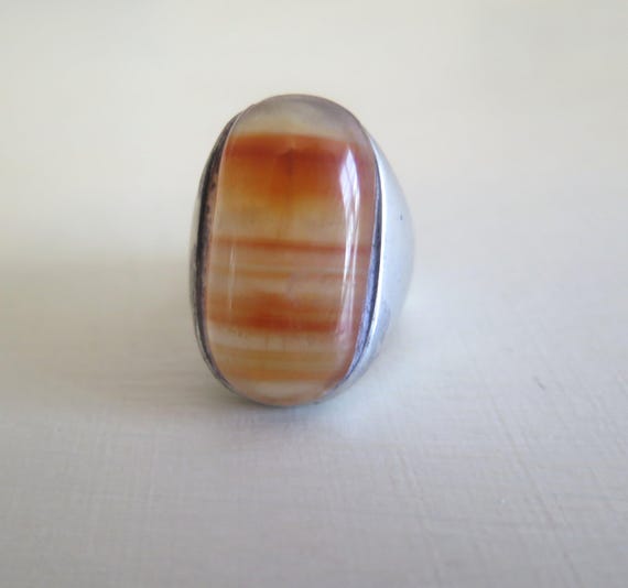 Solid Sterling Silver Hallmarked Large Bezel Set … - image 8