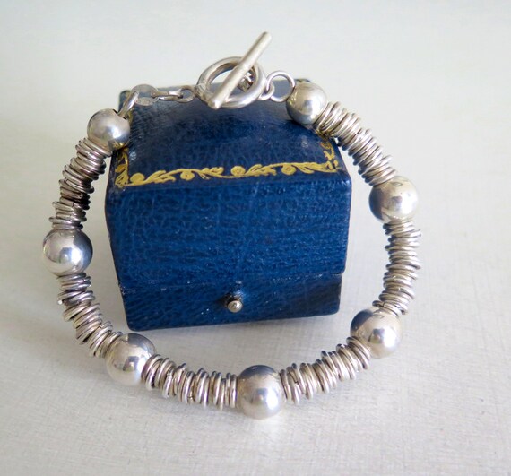 Bracelet Perles En Argent Sterling 925 Poinçonné - Marque Milor - Occasion