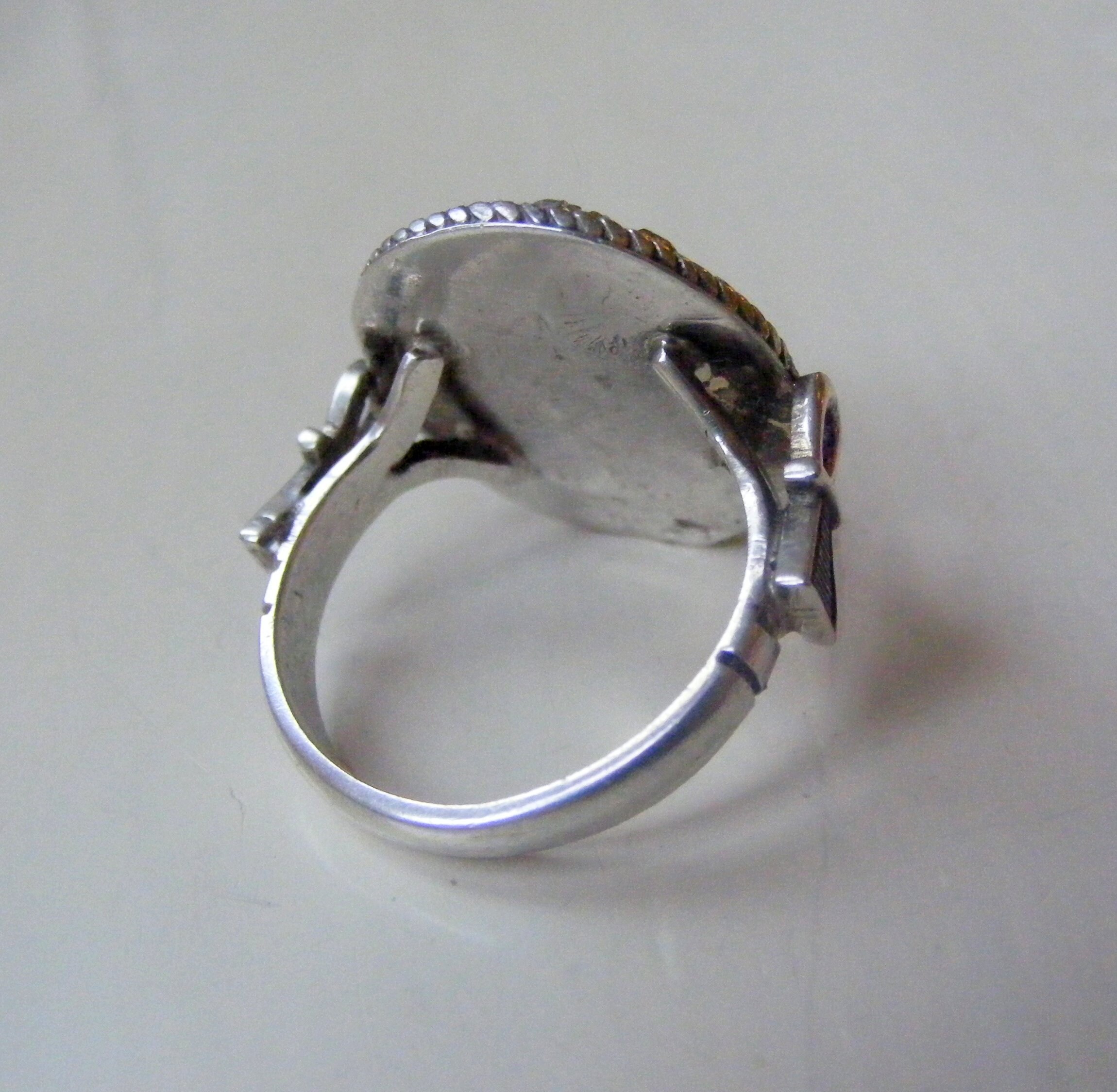 天然ルビー SILVER 銀細工 8号 vintage リング f31 Vintage Heavy 8.8g Solid Sterling Silver Egyptian Hallmark