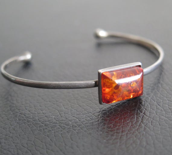 Bangle Vintage Solid Sterling Silver 925 Rectangu… - image 6