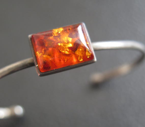 Bangle Vintage Solid Sterling Silver 925 Rectangu… - image 3