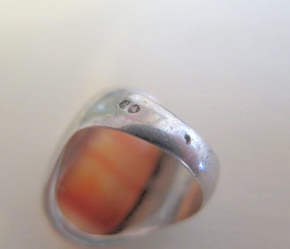 Solid Sterling Silver Hallmarked Large Bezel Set … - image 7