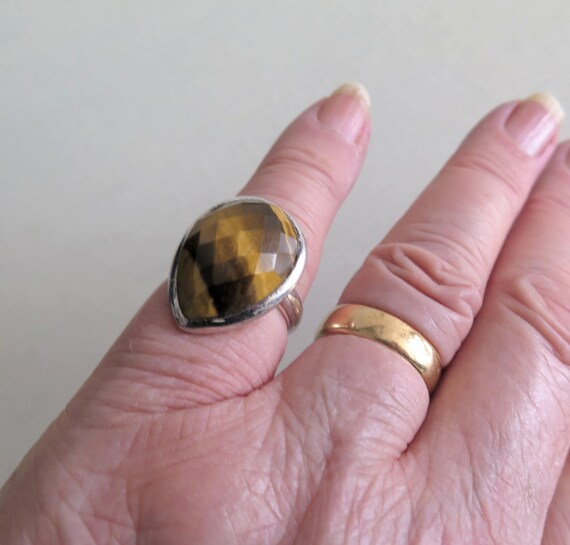 Ring Vintage Solid Sterling Silver 7g Signed TGGC… - image 5