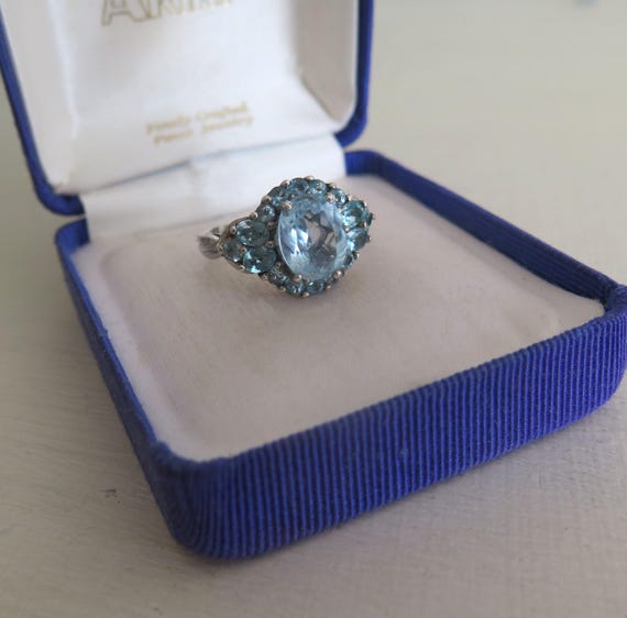 Cluster Ring Vintage Solid Sterling Silver 925 Sk… - image 12