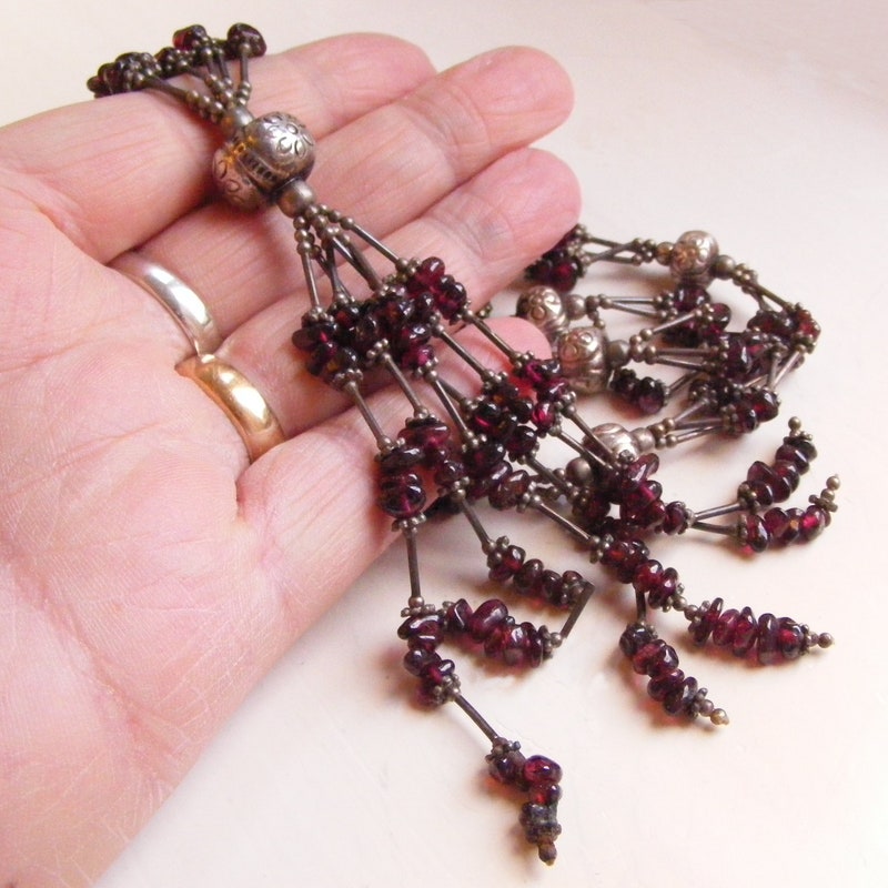 Bead Tassel Necklace Etsy