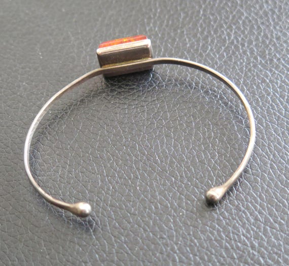 Bangle Vintage Solid Sterling Silver 925 Rectangu… - image 7