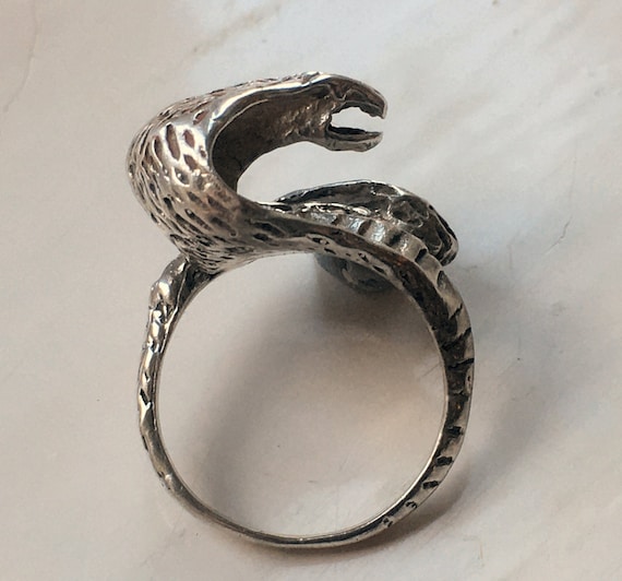 Ring King Cobra Snake Vintage 7.1g Solid Sterling Silver 925 Size UK M - US 6.5