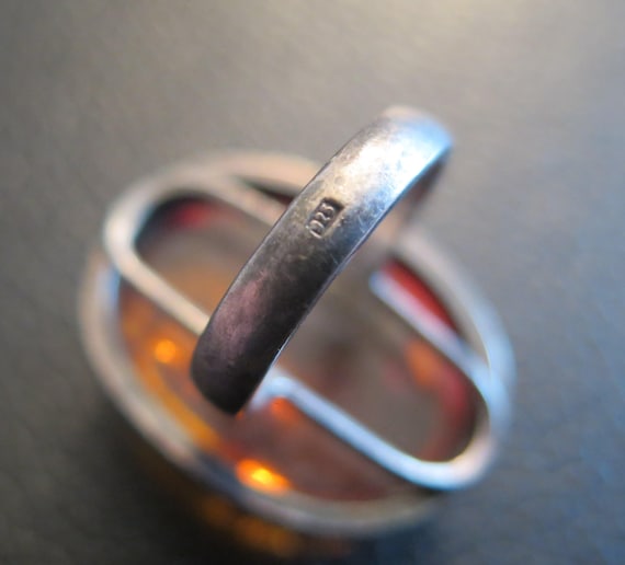 Vintage Gemstone Ring Solid Sterling Silver 925 A… - image 8