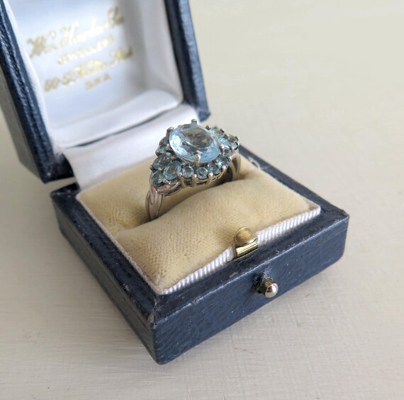 Cluster Ring Vintage Solid Sterling Silver 925 Sk… - image 8