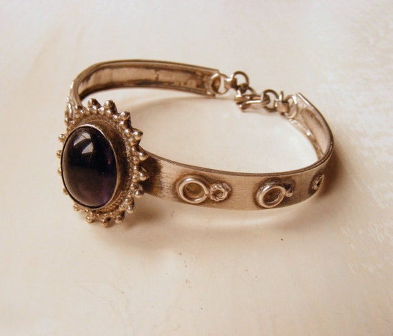 Vintage Solid Sterling Silver 925 Ornate Bezel Se… - image 9