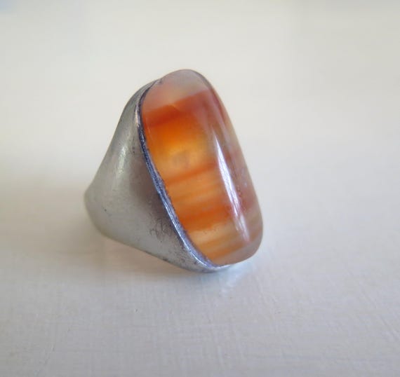 Solid Sterling Silver Hallmarked Large Bezel Set … - image 2