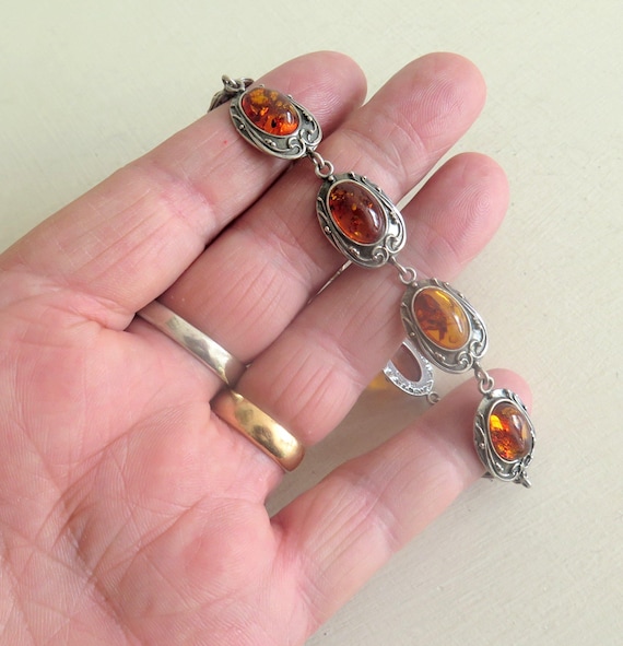 Bracelet d'ambre pour adulte fait à la main en ambre carré, facilement réglable, taille du poignet jusqu'à 19 cm, Universalgröße, Pierre Nickel Plastique, Ambre