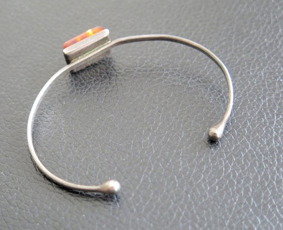 Bangle Vintage Solid Sterling Silver 925 Rectangu… - image 5