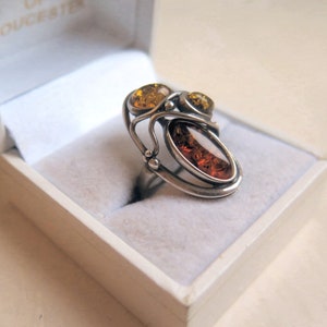 Classic Baltic Amber Ring Natural Amber Engagement Ring Classic Baltic Amber Ring Natural Amber Engagement Ring
