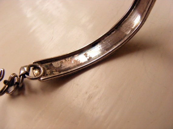 Vintage Solid Sterling Silver 925 Ornate Bezel Se… - image 6