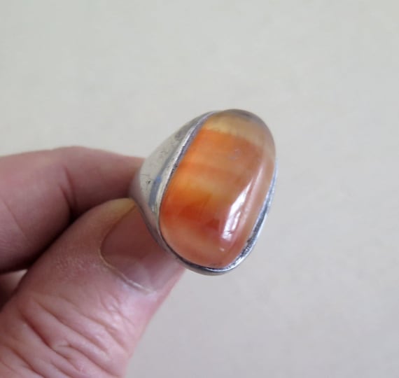 Solid Sterling Silver Hallmarked Large Bezel Set … - image 3