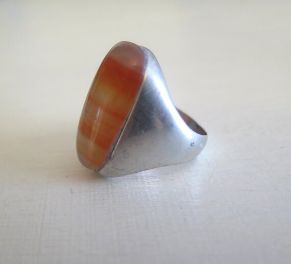 Solid Sterling Silver Hallmarked Large Bezel Set … - image 10