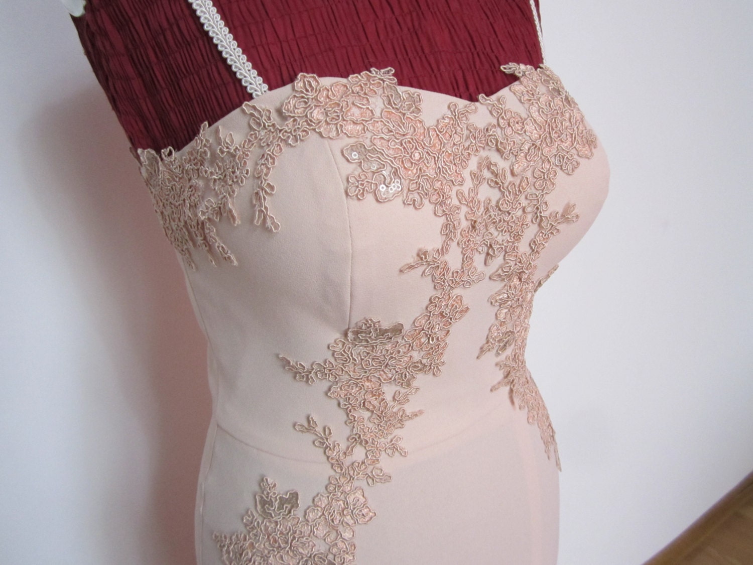 Moxidress Embroidered Strapless Corset and Bodycon Maxi Mermaid Skirt Set