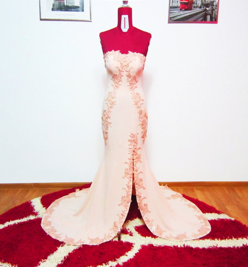 Bodycon Maxi Mermaid Wedding Dress With Lace Corset Train and Etsy