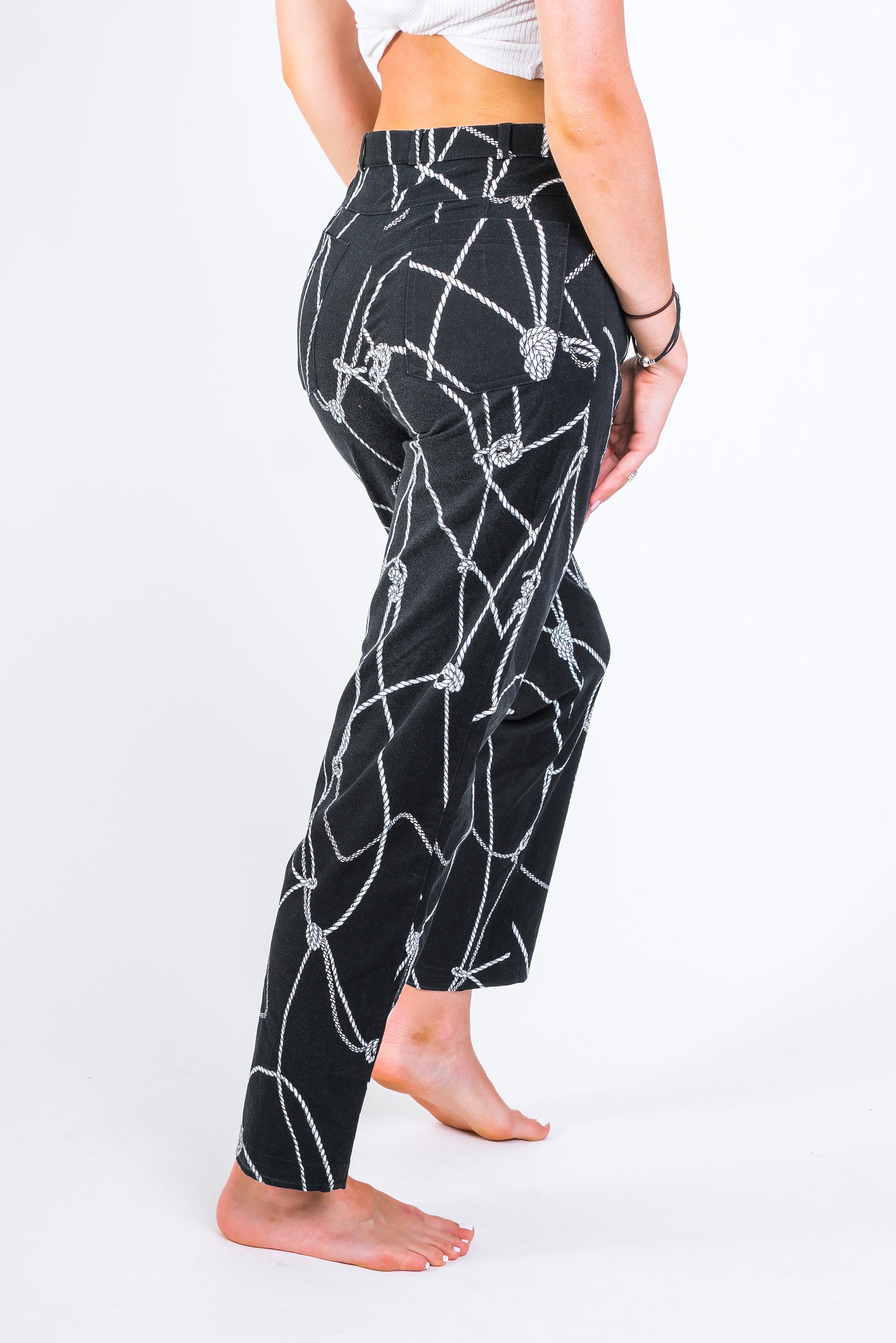 Basler Rope Jeans / Vintage Black Mom Jeans / High Waist Black Etsy