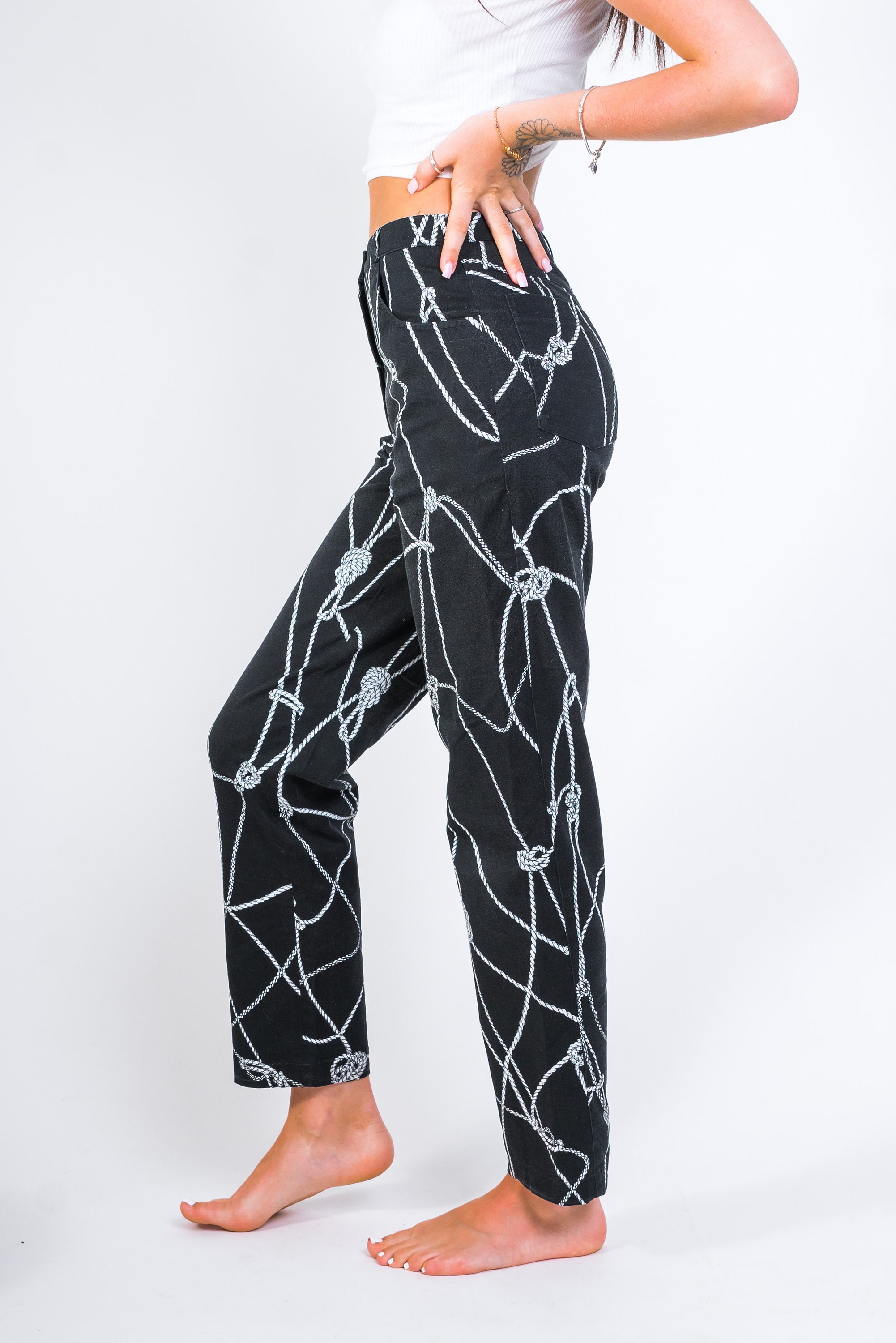 Basler Rope Jeans / Vintage Black Mom Jeans / High Waist Black Etsy