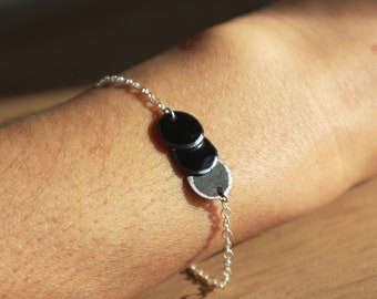 Bracelet noir en porcelaine