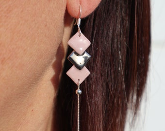 Pink porcelain earrings