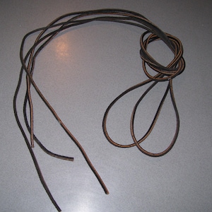 One pair of 40" two tone brown rawhide leather boot / shoe laces - Steamboat Leather & Supplies
