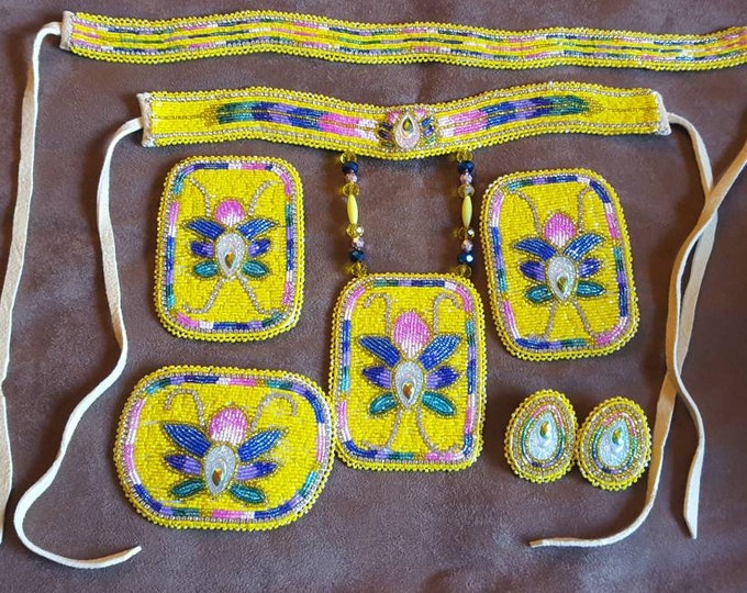 Native American 7 Piece Beaded Regalia Set. Etsy