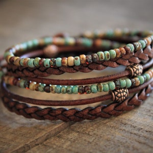 Hippie Chic Stack Bracelets for Women, Earthy Jewelry, Boho Style Jewelry,   Gift For Her