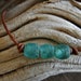 Blue Sea Glass Necklace  ,Beach Glass Leather Choker ,Surfer Necklace, Gift For Her 