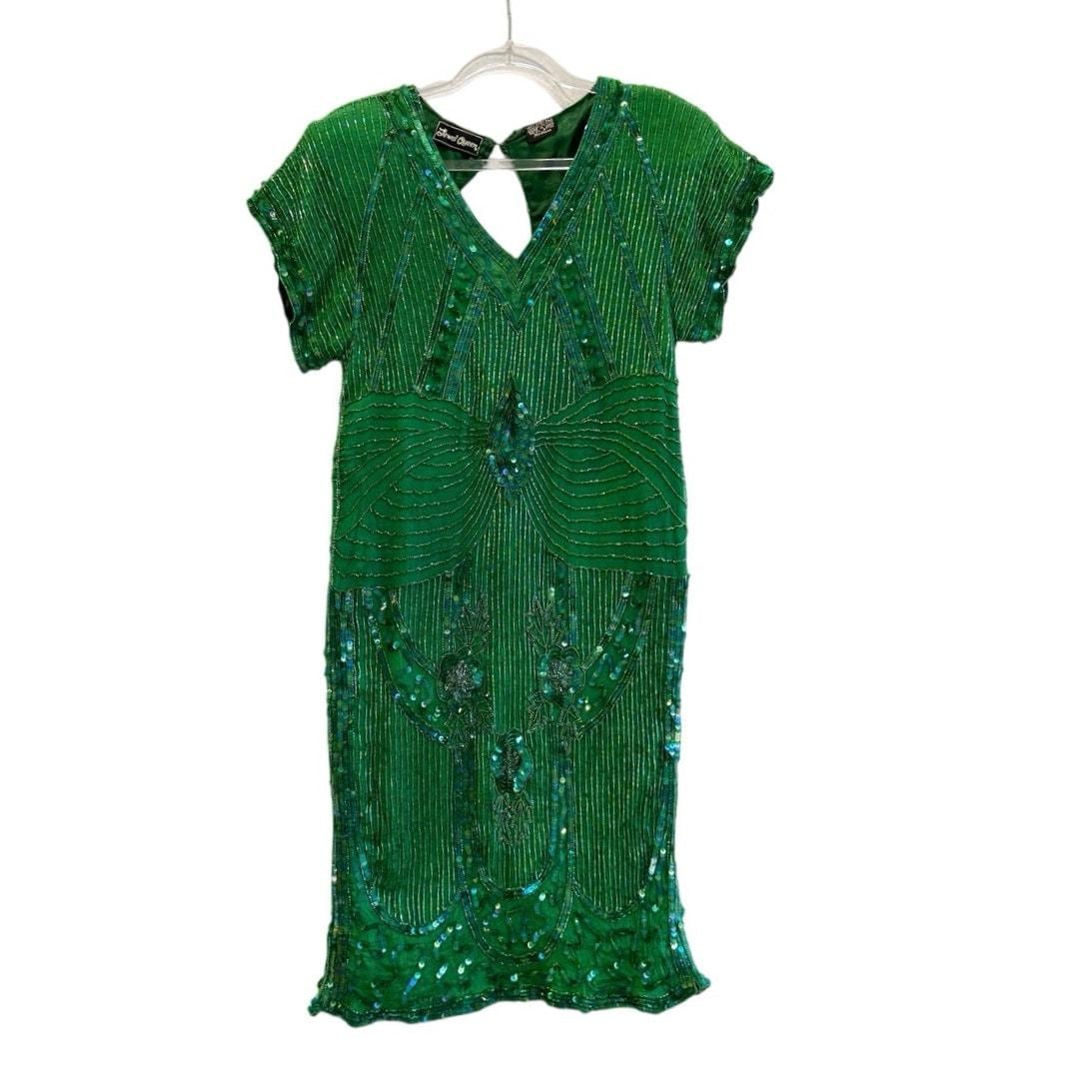 Green Sequin Midi Dress - Etsy