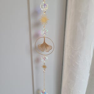Ginko suncatcher with sun and heart