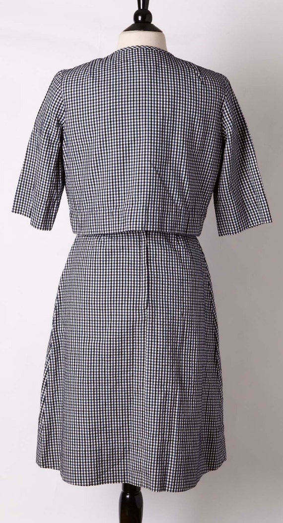 1960s gingham black blue white dress set. Townfie… - image 4