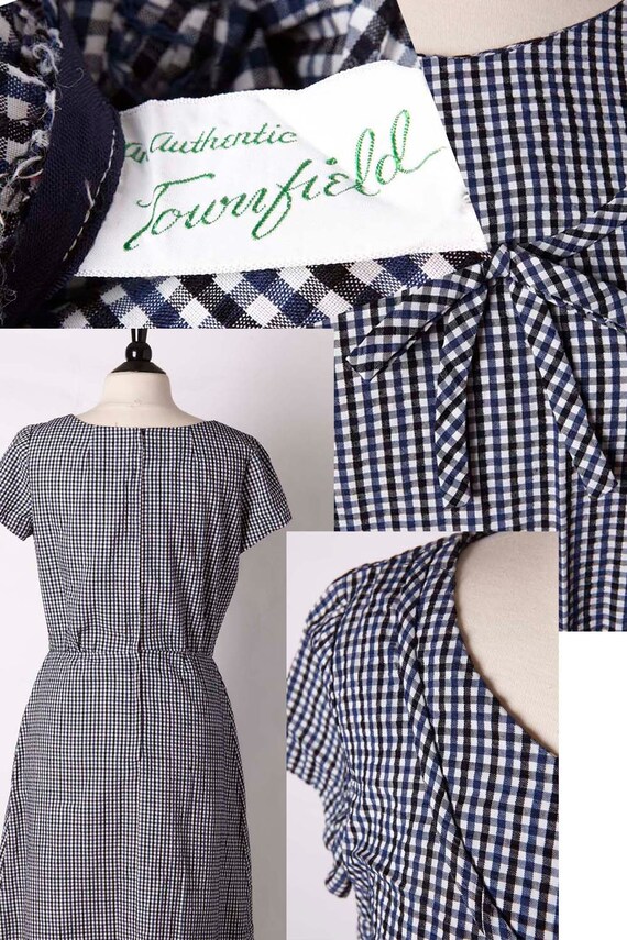 1960s gingham black blue white dress set. Townfie… - image 5